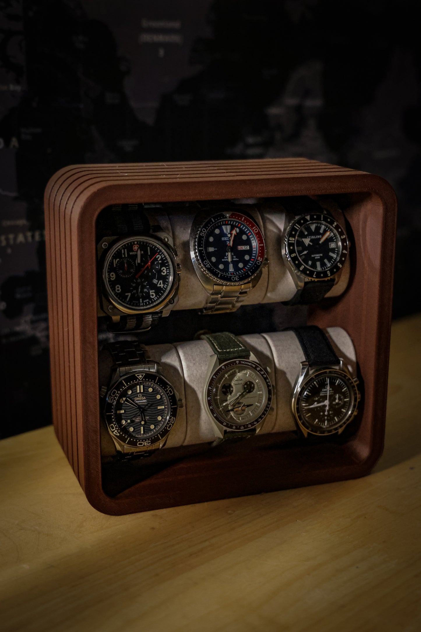 Limited Edition Wood Finish Watch Display
